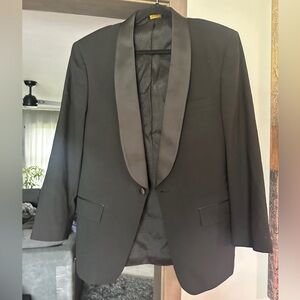 Christian Dior Monsieur Black Jacket with Satin Shawl Collar Vintage 1970s